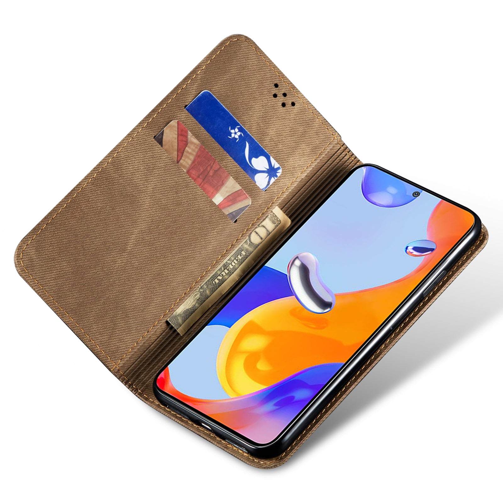 For Xiaomi Redmi Note 13R Pro 5G Phone Case PU Leather Flip Cover with Wallet Card Holder - Khaki For Xiaomi Redmi Note 13R Pro 5G Phone Case PU Leather Flip Cover with Wallet Card Holder - Khaki